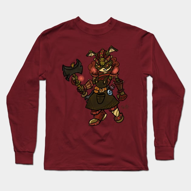 Steampunk Barbarian Engineer Long Sleeve T-Shirt by BowlerHatProductions